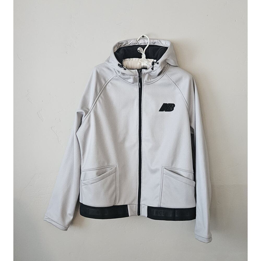 New Balance Water & Wind Resistant Full Zip Hooded Jacket Women Sz XL Gray NWT